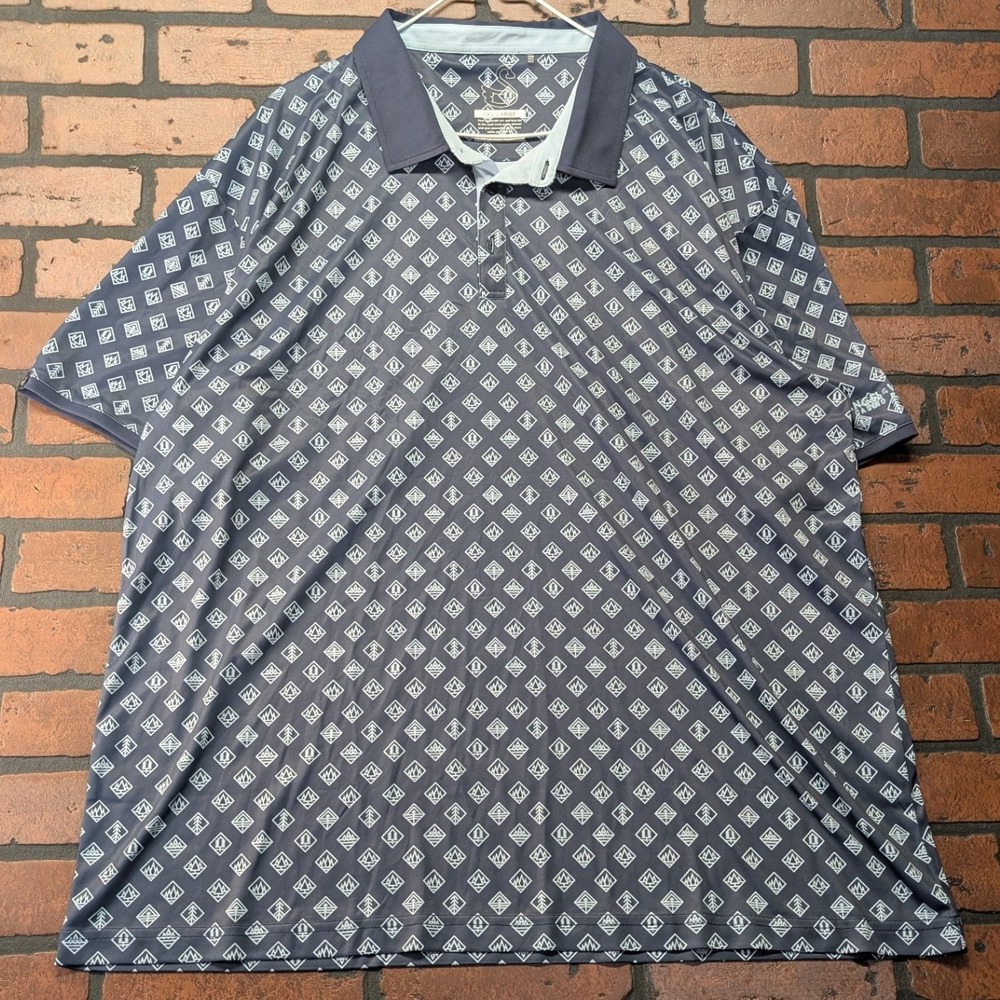 Swannies‎ Men's 3XL Navy Tree Print Quarter Zip Pullover Casino Resort EU